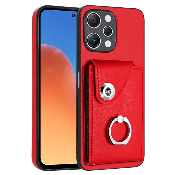 Caja del teléfono de la PU del tenedor del anillo del bolso de la tarjeta del órgano, For Xiaomi Redmi A3 4G, For Xiaomi Redmi Note 13 Pro 4G Global, For Xiaomi Redmi Note 13 4G Global, For Xiaomi Redmi 13C 5G / Redmi 13R                               ...