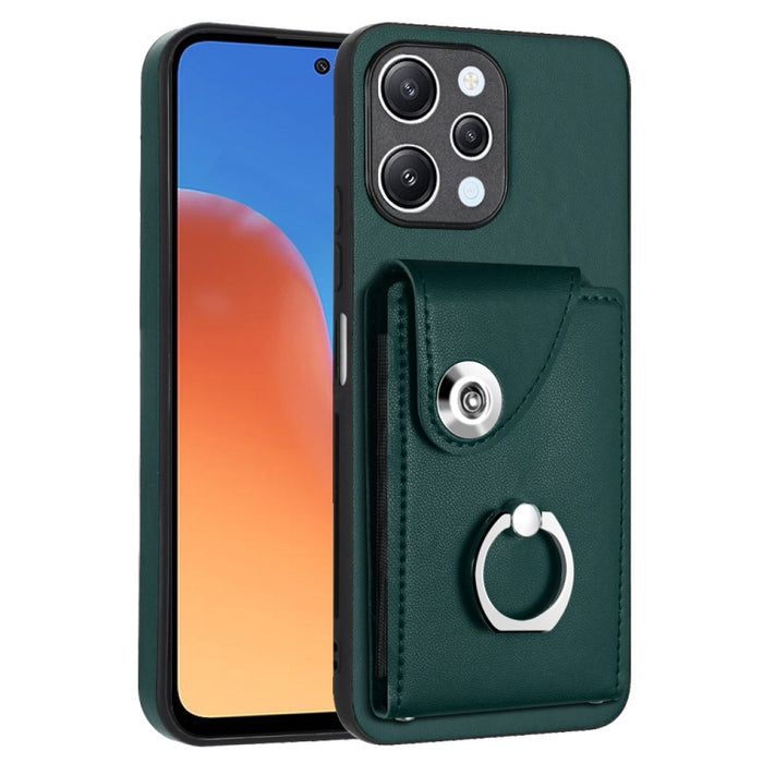 Caja del teléfono de la PU del tenedor del anillo del bolso de la tarjeta del órgano, For Xiaomi Redmi A3 4G, For Xiaomi Redmi Note 13 Pro 4G Global, For Xiaomi Redmi Note 13 4G Global, For Xiaomi Redmi 13C 5G / Redmi 13R                               ...