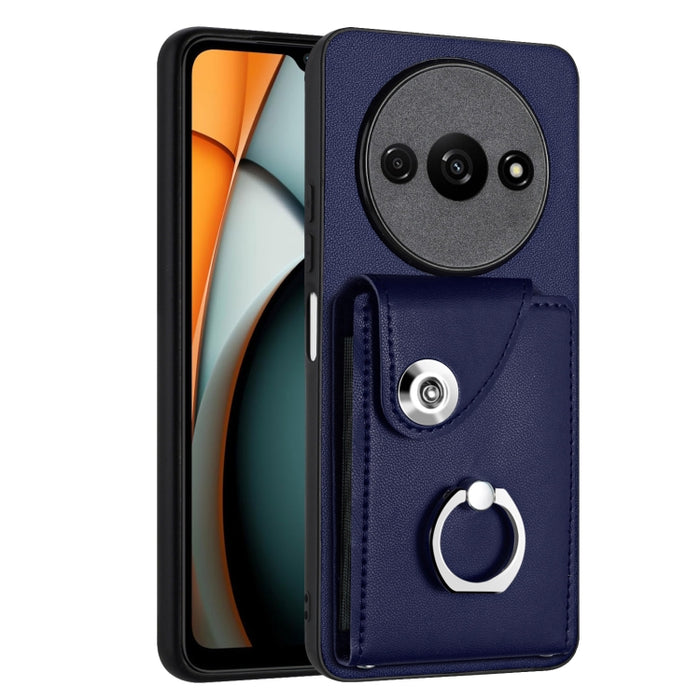 Caja del teléfono de la PU del tenedor del anillo del bolso de la tarjeta del órgano, For Xiaomi Redmi A3 4G, For Xiaomi Redmi Note 13 Pro 4G Global, For Xiaomi Redmi Note 13 4G Global, For Xiaomi Redmi 13C 5G / Redmi 13R                               ...