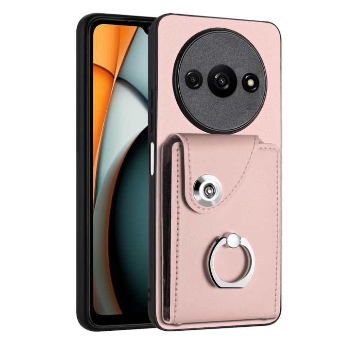 Caja del teléfono de la PU del tenedor del anillo del bolso de la tarjeta del órgano, For Xiaomi Redmi A3 4G, For Xiaomi Redmi Note 13 Pro 4G Global, For Xiaomi Redmi Note 13 4G Global, For Xiaomi Redmi 13C 5G / Redmi 13R                               ...