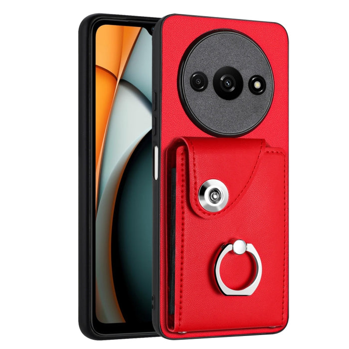 Caja del teléfono de la PU del tenedor del anillo del bolso de la tarjeta del órgano, For Xiaomi Redmi A3 4G, For Xiaomi Redmi Note 13 Pro 4G Global, For Xiaomi Redmi Note 13 4G Global, For Xiaomi Redmi 13C 5G / Redmi 13R                               ...
