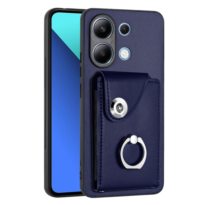 Caja del teléfono de la PU del tenedor del anillo del bolso de la tarjeta del órgano, For Xiaomi Redmi A3 4G, For Xiaomi Redmi Note 13 Pro 4G Global, For Xiaomi Redmi Note 13 4G Global, For Xiaomi Redmi 13C 5G / Redmi 13R                               ...