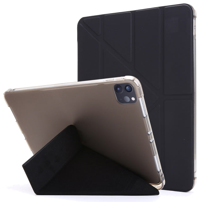 Estuche de cuero de PU con tapa horizontal plegable múltiple + estuche de TPU a prueba de golpes con soporte y ranura para bolígrafo