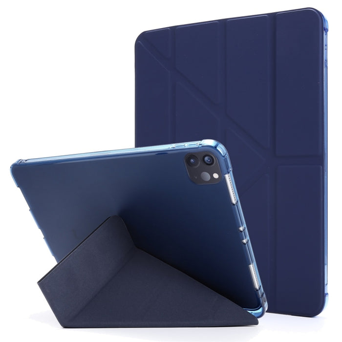 Estuche de cuero de PU con tapa horizontal plegable múltiple + estuche de TPU a prueba de golpes con soporte y ranura para bolígrafo