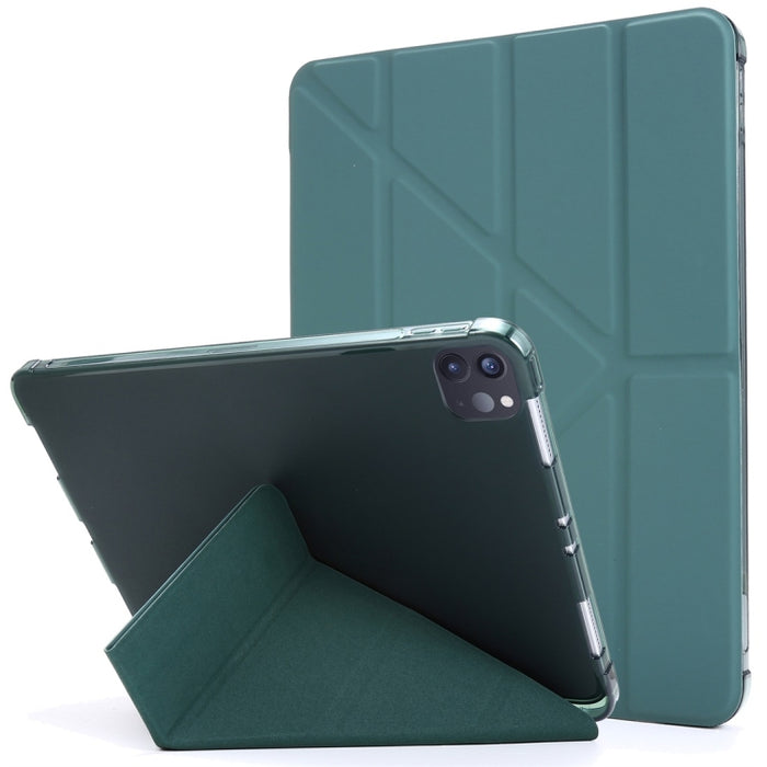 Estuche de cuero de PU con tapa horizontal plegable múltiple + estuche de TPU a prueba de golpes con soporte y ranura para bolígrafo