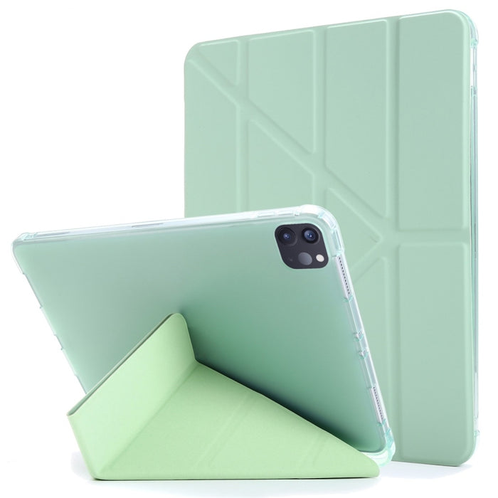 Estuche de cuero de PU con tapa horizontal plegable múltiple + estuche de TPU a prueba de golpes con soporte y ranura para bolígrafo
