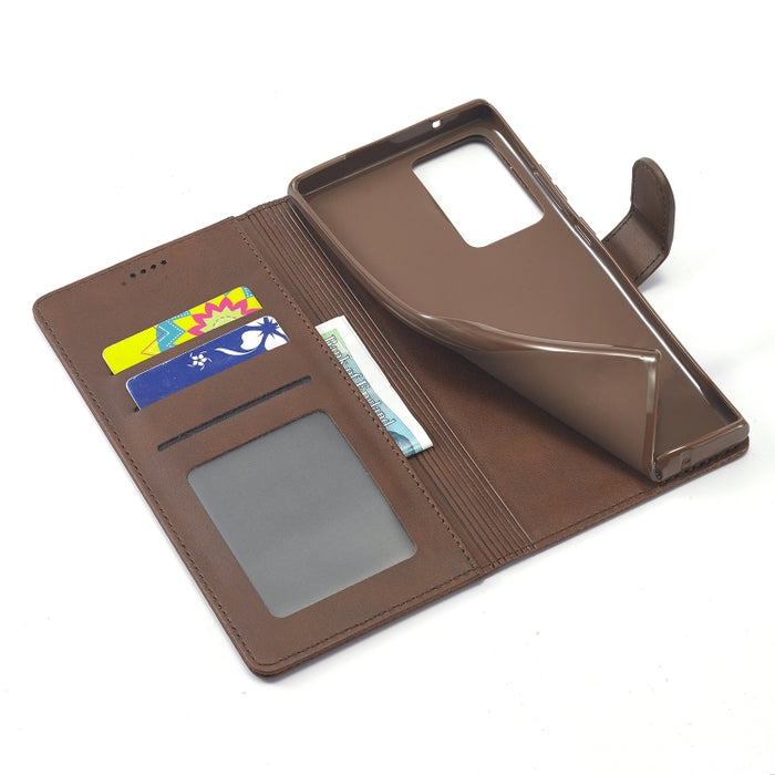 LC.IMEEKE Estuche de cuero con tapa horizontal con textura de becerro, con soporte y ranuras para tarjetas y billetera, For Xiaomi Redmi 9, For Samsung Galaxy A21s, For Samsung Galaxy Note 20, For Samsung Galaxy Note 20 Ultra, For Xiaomi Redmi Note 9