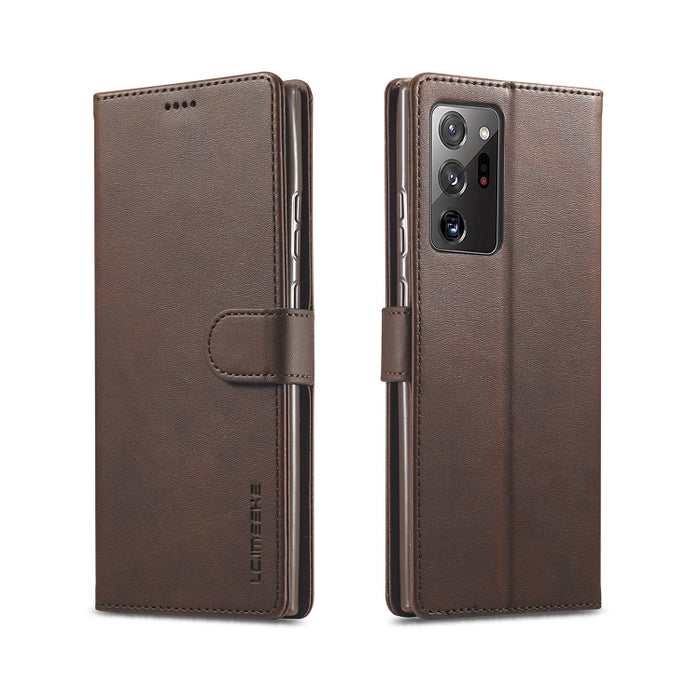 LC.IMEEKE Estuche de cuero con tapa horizontal con textura de becerro, con soporte y ranuras para tarjetas y billetera, For Xiaomi Redmi 9, For Samsung Galaxy A21s, For Samsung Galaxy Note 20, For Samsung Galaxy Note 20 Ultra, For Xiaomi Redmi Note 9