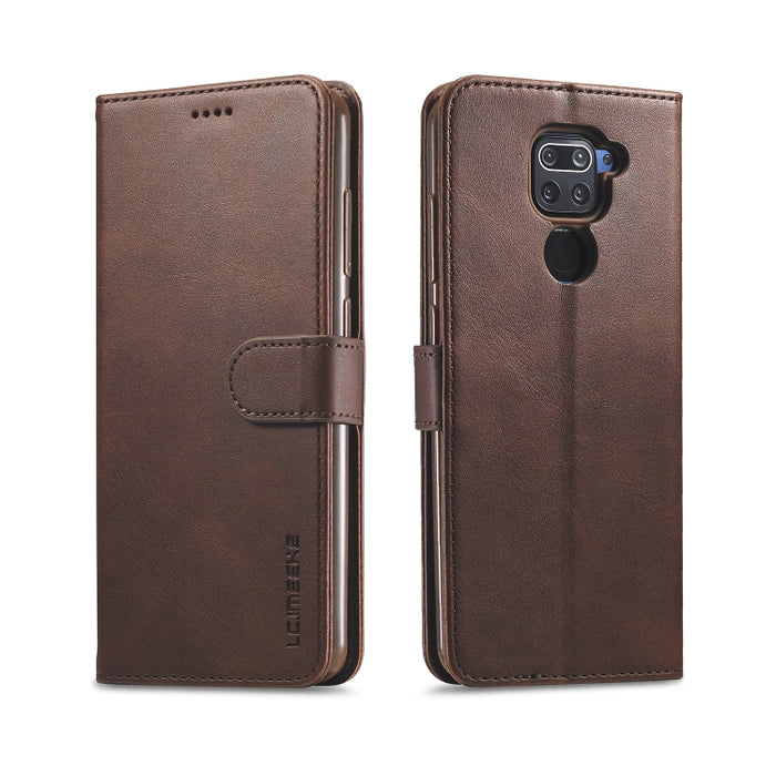 LC.IMEEKE Estuche de cuero con tapa horizontal con textura de becerro, con soporte y ranuras para tarjetas y billetera, For Xiaomi Redmi 9, For Samsung Galaxy A21s, For Samsung Galaxy Note 20, For Samsung Galaxy Note 20 Ultra, For Xiaomi Redmi Note 9