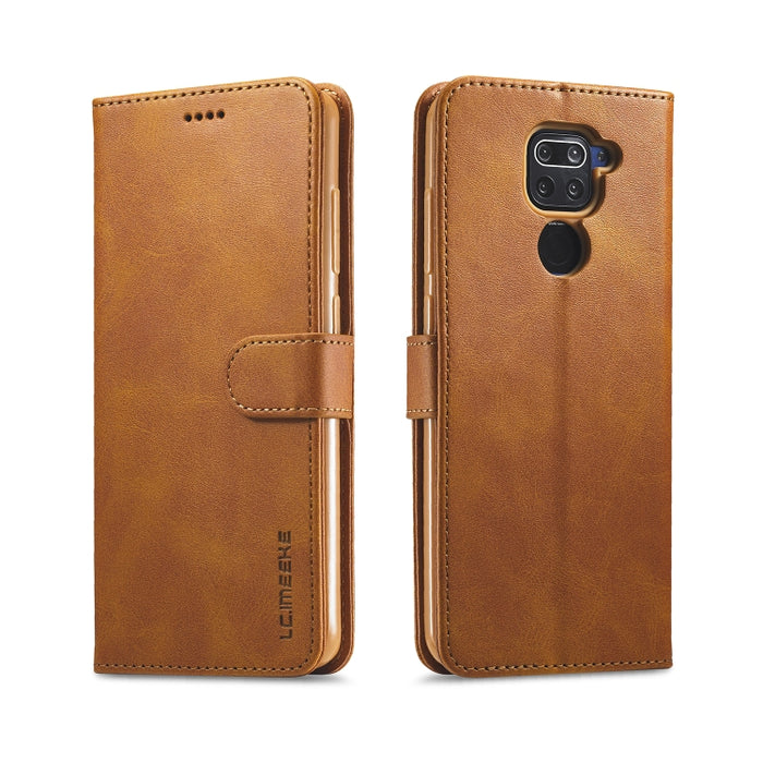 LC.IMEEKE Estuche de cuero con tapa horizontal con textura de becerro, con soporte y ranuras para tarjetas y billetera, For Xiaomi Redmi 9, For Samsung Galaxy A21s, For Samsung Galaxy Note 20, For Samsung Galaxy Note 20 Ultra, For Xiaomi Redmi Note 9