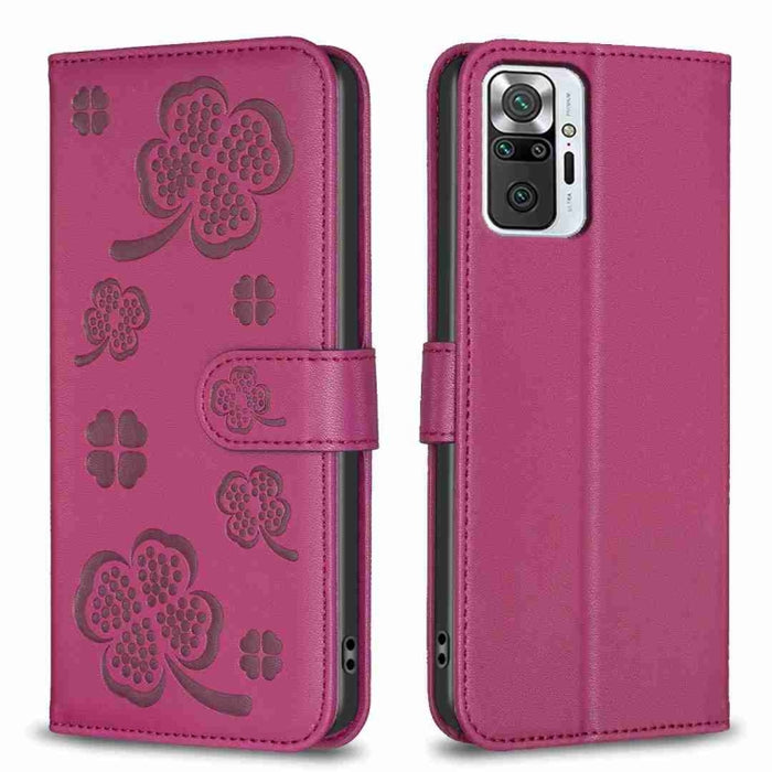 Funda para teléfono de cuero con relieve de cuatro hojas, For Xiaomi Mi 11 Lite, For Xiaomi Redmi Note 10 4G / 10S, For Xiaomi Redmi Note 10 Pro, For Xiaomi Poco M3, For Xiaomi Redmi K30S, For Xiaomi Mi 10T Lite, For Xiaomi Poco X3, For Xiaomi Redmi 9A...