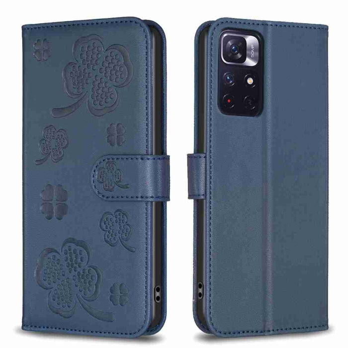 Funda para teléfono de cuero con relieve de cuatro hojas, For Xiaomi Poco M6 4G / Redmi 13 4G, For Xiaomi Redmi A3, For Xiaomi Redmi Note 13 Pro 4G Global, For Xiaomi Redmi Note 13 4G Global, For Xiaomi Redmi Note 13, For Xiaomi Redmi 13C              ...