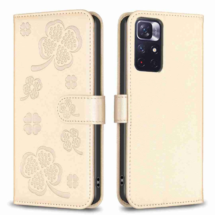 Funda para teléfono de cuero con relieve de cuatro hojas, For Xiaomi Poco M6 4G / Redmi 13 4G, For Xiaomi Redmi A3, For Xiaomi Redmi Note 13 Pro 4G Global, For Xiaomi Redmi Note 13 4G Global, For Xiaomi Redmi Note 13, For Xiaomi Redmi 13C              ...