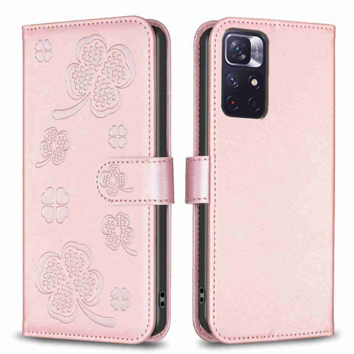 Funda para teléfono de cuero con relieve de cuatro hojas, For Xiaomi Poco M6 4G / Redmi 13 4G, For Xiaomi Redmi A3, For Xiaomi Redmi Note 13 Pro 4G Global, For Xiaomi Redmi Note 13 4G Global, For Xiaomi Redmi Note 13, For Xiaomi Redmi 13C              ...