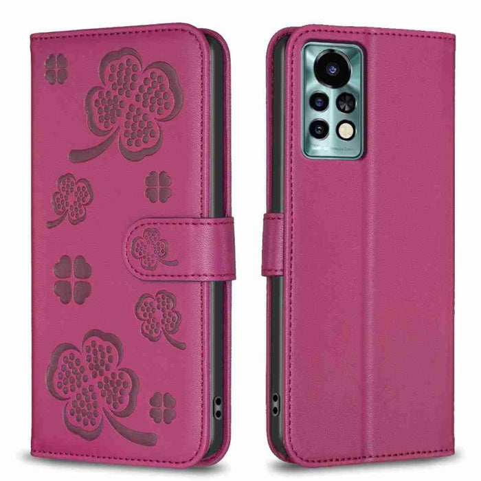 Funda para teléfono de cuero con relieve de cuatro hojas, For Xiaomi Poco C55 / Redmi 12C, For Xiaomi Redmi Note 12 Pro+ 5G Global, For Xiaomi Redmi Note 12 Pro 5G Global, For Xiaomi Redmi Note 12 5G Global, For Xiaomi 13 Lite 5G                       ...
