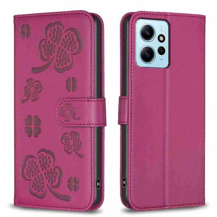 Funda para teléfono de cuero con relieve de cuatro hojas, For Xiaomi Poco M6 4G / Redmi 13 4G, For Xiaomi Redmi A3, For Xiaomi Redmi Note 13 Pro 4G Global, For Xiaomi Redmi Note 13 4G Global, For Xiaomi Redmi Note 13, For Xiaomi Redmi 13C              ...