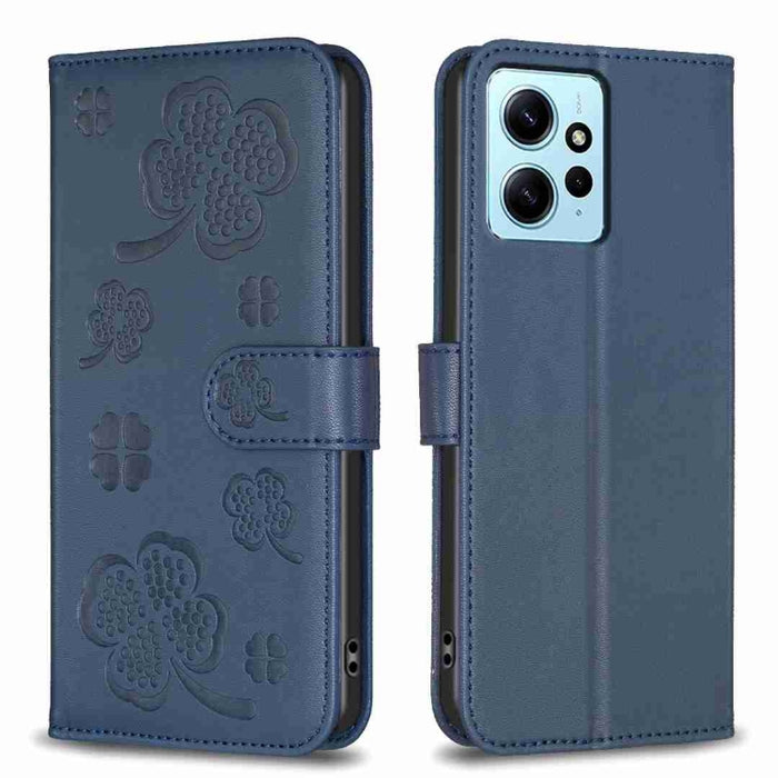Funda para teléfono de cuero con relieve de cuatro hojas, For Xiaomi Poco M6 4G / Redmi 13 4G, For Xiaomi Redmi A3, For Xiaomi Redmi Note 13 Pro 4G Global, For Xiaomi Redmi Note 13 4G Global, For Xiaomi Redmi Note 13, For Xiaomi Redmi 13C              ...