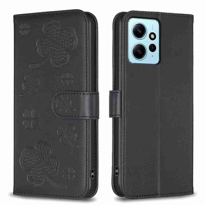 Funda para teléfono de cuero con relieve de cuatro hojas, For Xiaomi Poco M6 4G / Redmi 13 4G, For Xiaomi Redmi A3, For Xiaomi Redmi Note 13 Pro 4G Global, For Xiaomi Redmi Note 13 4G Global, For Xiaomi Redmi Note 13, For Xiaomi Redmi 13C              ...