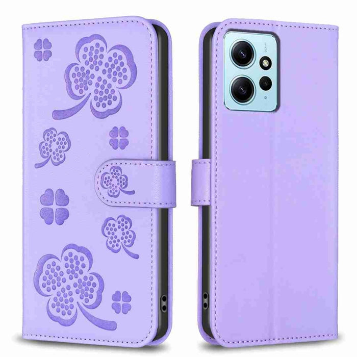 Funda para teléfono de cuero con relieve de cuatro hojas, For Xiaomi Poco M6 4G / Redmi 13 4G, For Xiaomi Redmi A3, For Xiaomi Redmi Note 13 Pro 4G Global, For Xiaomi Redmi Note 13 4G Global, For Xiaomi Redmi Note 13, For Xiaomi Redmi 13C              ...