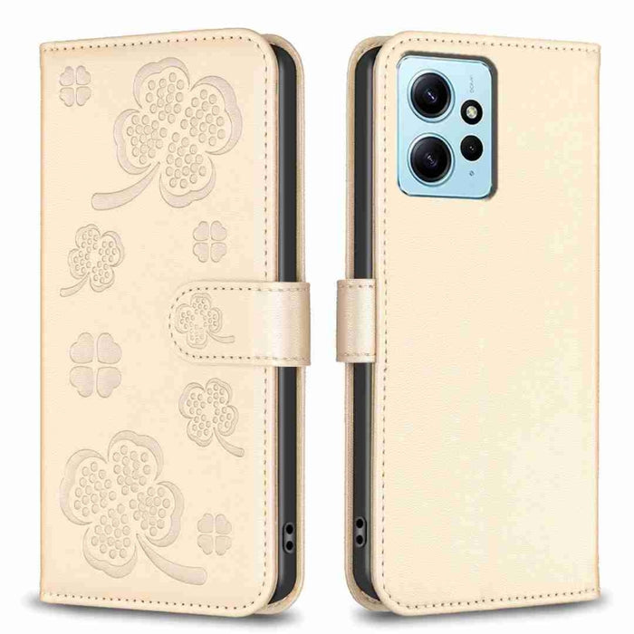 Funda para teléfono de cuero con relieve de cuatro hojas, For Xiaomi Poco M6 4G / Redmi 13 4G, For Xiaomi Redmi A3, For Xiaomi Redmi Note 13 Pro 4G Global, For Xiaomi Redmi Note 13 4G Global, For Xiaomi Redmi Note 13, For Xiaomi Redmi 13C              ...