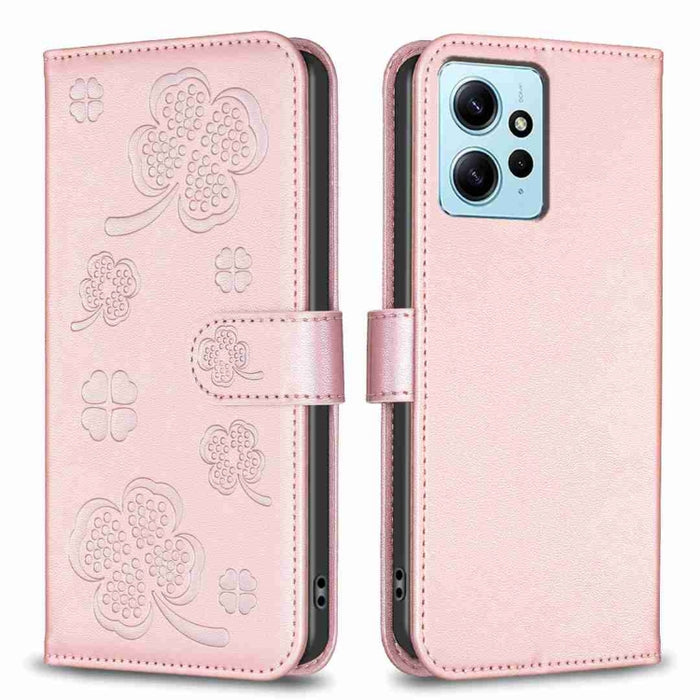 Funda para teléfono de cuero con relieve de cuatro hojas, For Xiaomi Poco M6 4G / Redmi 13 4G, For Xiaomi Redmi A3, For Xiaomi Redmi Note 13 Pro 4G Global, For Xiaomi Redmi Note 13 4G Global, For Xiaomi Redmi Note 13, For Xiaomi Redmi 13C              ...
