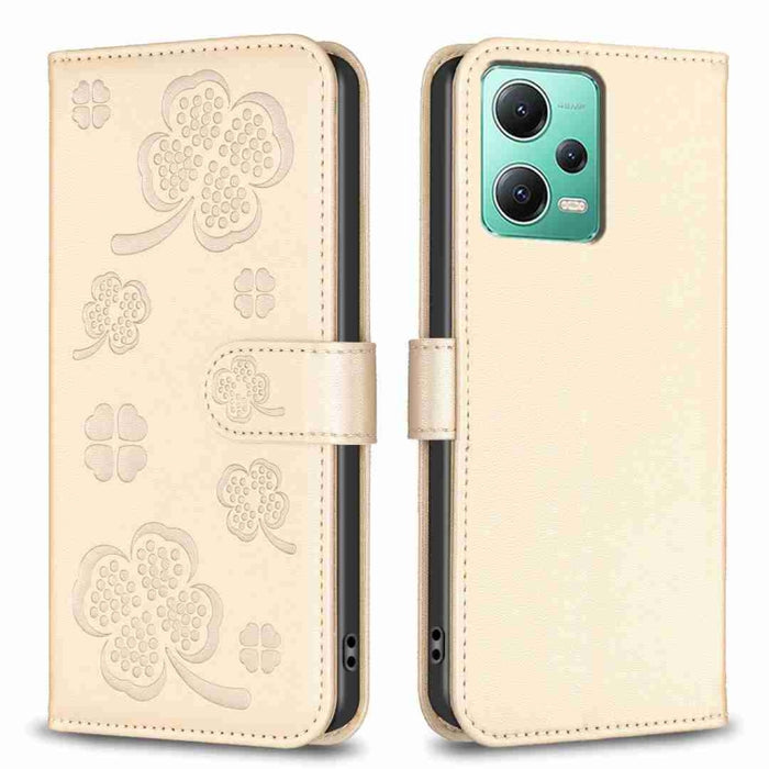 Funda para teléfono de cuero con relieve de cuatro hojas, For Xiaomi Poco C55 / Redmi 12C, For Xiaomi Redmi Note 12 Pro+ 5G Global, For Xiaomi Redmi Note 12 Pro 5G Global, For Xiaomi Redmi Note 12 5G Global, For Xiaomi 13 Lite 5G                       ...