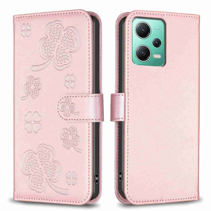 Funda para teléfono de cuero con relieve de cuatro hojas, For Xiaomi Poco C55 / Redmi 12C, For Xiaomi Redmi Note 12 Pro+ 5G Global, For Xiaomi Redmi Note 12 Pro 5G Global, For Xiaomi Redmi Note 12 5G Global, For Xiaomi 13 Lite 5G                       ...