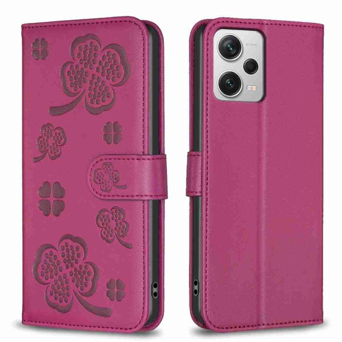 Funda para teléfono de cuero con relieve de cuatro hojas, For Xiaomi Poco C55 / Redmi 12C, For Xiaomi Redmi Note 12 Pro+ 5G Global, For Xiaomi Redmi Note 12 Pro 5G Global, For Xiaomi Redmi Note 12 5G Global, For Xiaomi 13 Lite 5G                       ...
