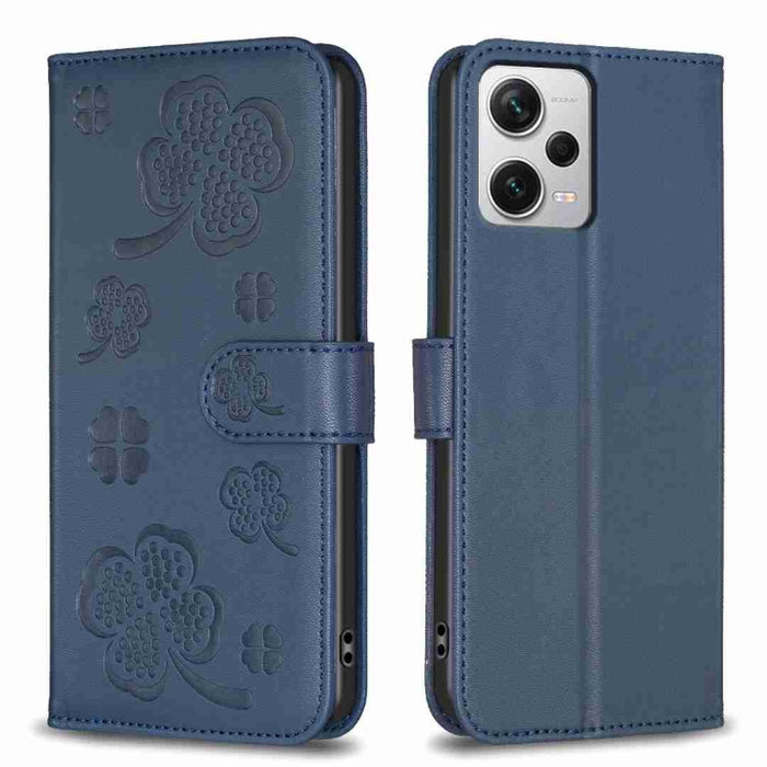 Funda para teléfono de cuero con relieve de cuatro hojas, For Xiaomi Poco C55 / Redmi 12C, For Xiaomi Redmi Note 12 Pro+ 5G Global, For Xiaomi Redmi Note 12 Pro 5G Global, For Xiaomi Redmi Note 12 5G Global, For Xiaomi 13 Lite 5G                       ...