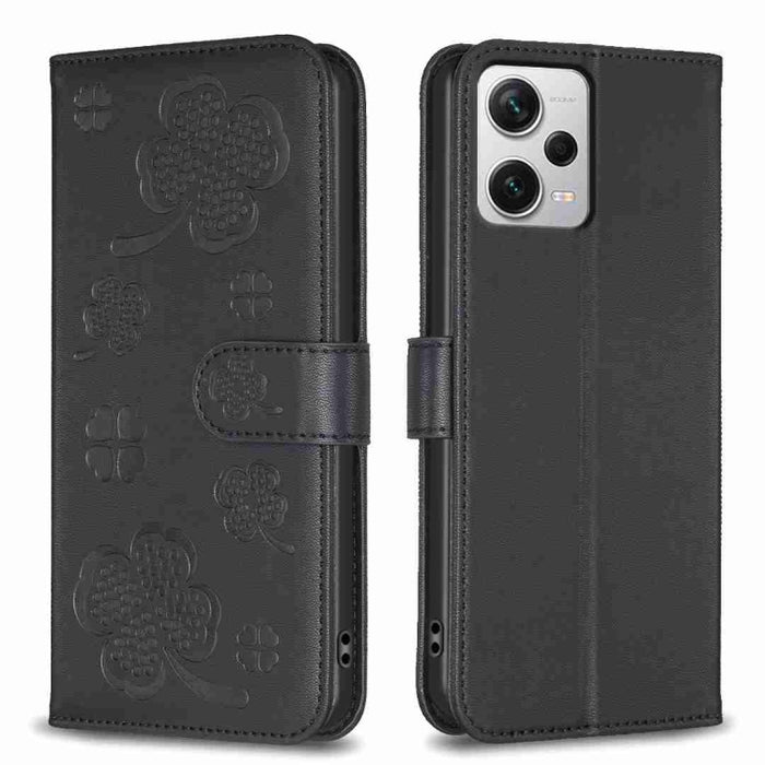 Funda para teléfono de cuero con relieve de cuatro hojas, For Xiaomi Poco C55 / Redmi 12C, For Xiaomi Redmi Note 12 Pro+ 5G Global, For Xiaomi Redmi Note 12 Pro 5G Global, For Xiaomi Redmi Note 12 5G Global, For Xiaomi 13 Lite 5G                       ...