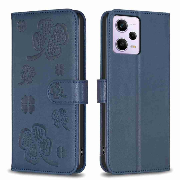 Funda para teléfono de cuero con relieve de cuatro hojas, For Xiaomi Poco C55 / Redmi 12C, For Xiaomi Redmi Note 12 Pro+ 5G Global, For Xiaomi Redmi Note 12 Pro 5G Global, For Xiaomi Redmi Note 12 5G Global, For Xiaomi 13 Lite 5G                       ...