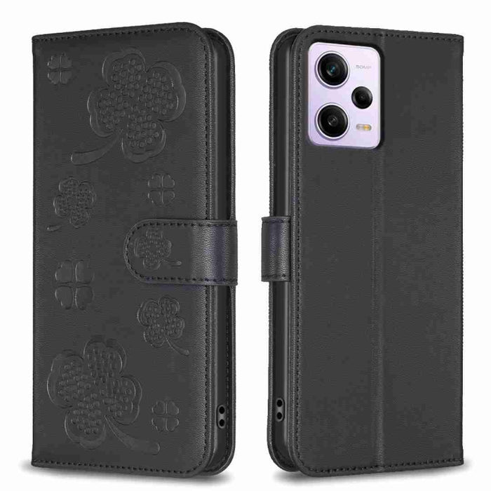 Funda para teléfono de cuero con relieve de cuatro hojas, For Xiaomi Poco C55 / Redmi 12C, For Xiaomi Redmi Note 12 Pro+ 5G Global, For Xiaomi Redmi Note 12 Pro 5G Global, For Xiaomi Redmi Note 12 5G Global, For Xiaomi 13 Lite 5G                       ...