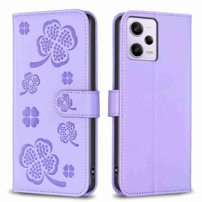Funda para teléfono de cuero con relieve de cuatro hojas, For Xiaomi Poco C55 / Redmi 12C, For Xiaomi Redmi Note 12 Pro+ 5G Global, For Xiaomi Redmi Note 12 Pro 5G Global, For Xiaomi Redmi Note 12 5G Global, For Xiaomi 13 Lite 5G                       ...