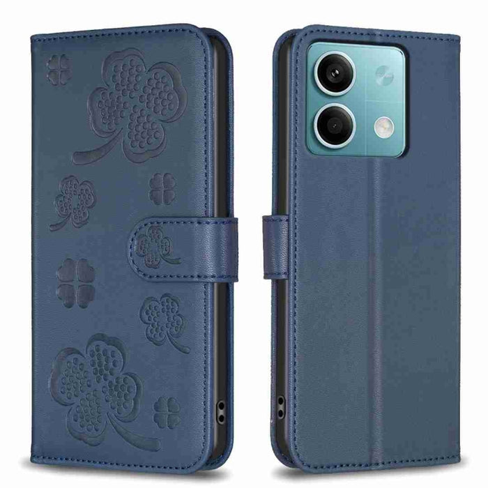 Funda para teléfono de cuero con relieve de cuatro hojas, For Xiaomi Poco M6 4G / Redmi 13 4G, For Xiaomi Redmi A3, For Xiaomi Redmi Note 13 Pro 4G Global, For Xiaomi Redmi Note 13 4G Global, For Xiaomi Redmi Note 13, For Xiaomi Redmi 13C              ...