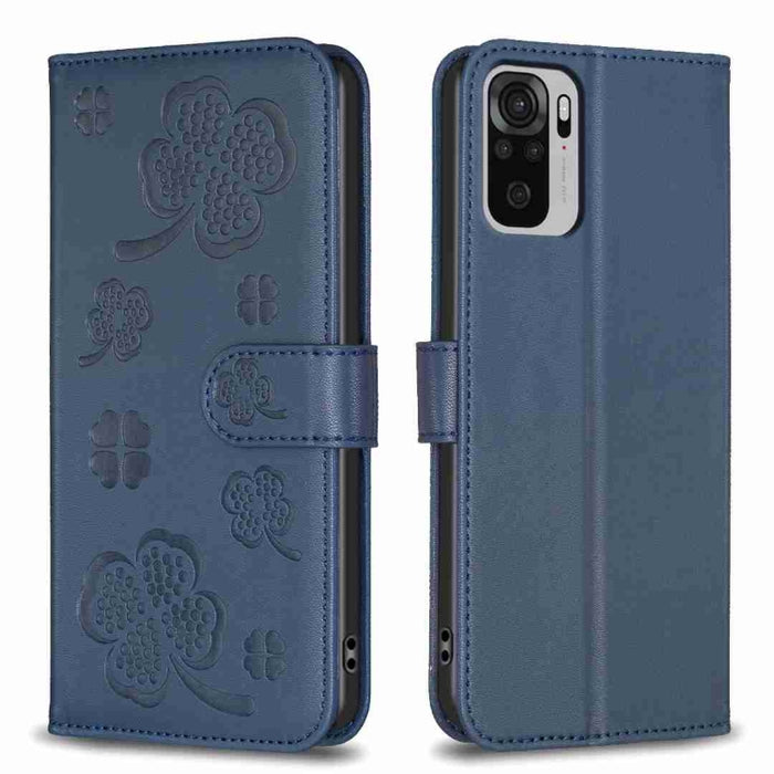 Funda para teléfono de cuero con relieve de cuatro hojas, For Xiaomi Mi 11 Lite, For Xiaomi Redmi Note 10 4G / 10S, For Xiaomi Redmi Note 10 Pro, For Xiaomi Poco M3, For Xiaomi Redmi K30S, For Xiaomi Mi 10T Lite, For Xiaomi Poco X3, For Xiaomi Redmi 9A...