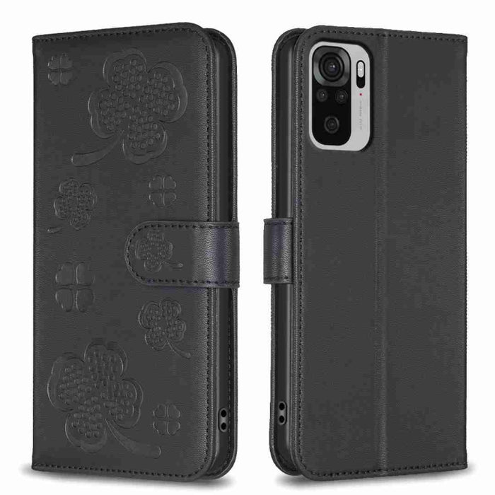 Funda para teléfono de cuero con relieve de cuatro hojas, For Xiaomi Mi 11 Lite, For Xiaomi Redmi Note 10 4G / 10S, For Xiaomi Redmi Note 10 Pro, For Xiaomi Poco M3, For Xiaomi Redmi K30S, For Xiaomi Mi 10T Lite, For Xiaomi Poco X3, For Xiaomi Redmi 9A...