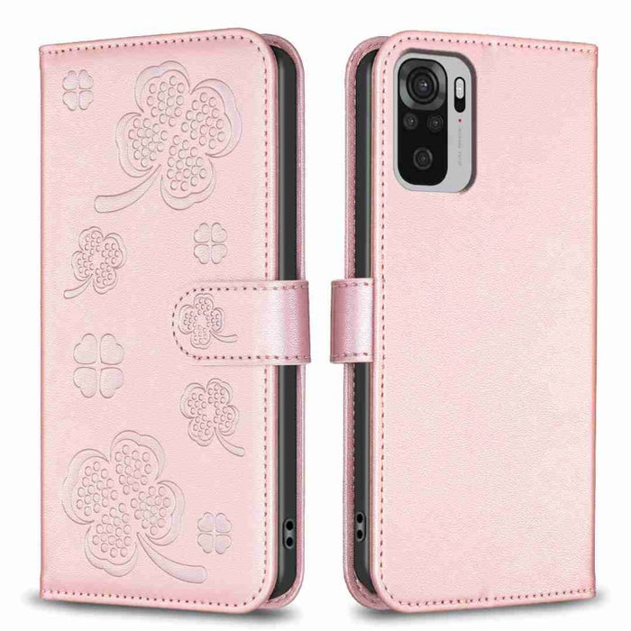 Funda para teléfono de cuero con relieve de cuatro hojas, For Xiaomi Mi 11 Lite, For Xiaomi Redmi Note 10 4G / 10S, For Xiaomi Redmi Note 10 Pro, For Xiaomi Poco M3, For Xiaomi Redmi K30S, For Xiaomi Mi 10T Lite, For Xiaomi Poco X3, For Xiaomi Redmi 9A...