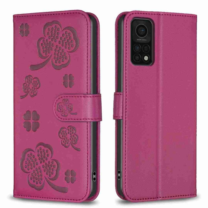 Funda para teléfono de cuero con relieve de cuatro hojas, For Xiaomi Mi 11 Lite, For Xiaomi Redmi Note 10 4G / 10S, For Xiaomi Redmi Note 10 Pro, For Xiaomi Poco M3, For Xiaomi Redmi K30S, For Xiaomi Mi 10T Lite, For Xiaomi Poco X3, For Xiaomi Redmi 9A...