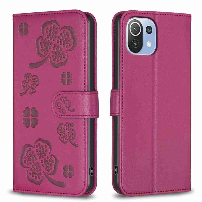 Funda para teléfono de cuero con relieve de cuatro hojas, For Xiaomi Mi 11 Lite, For Xiaomi Redmi Note 10 4G / 10S, For Xiaomi Redmi Note 10 Pro, For Xiaomi Poco M3, For Xiaomi Redmi K30S, For Xiaomi Mi 10T Lite, For Xiaomi Poco X3, For Xiaomi Redmi 9A...
