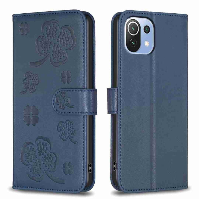 Funda para teléfono de cuero con relieve de cuatro hojas, For Xiaomi Mi 11 Lite, For Xiaomi Redmi Note 10 4G / 10S, For Xiaomi Redmi Note 10 Pro, For Xiaomi Poco M3, For Xiaomi Redmi K30S, For Xiaomi Mi 10T Lite, For Xiaomi Poco X3, For Xiaomi Redmi 9A...
