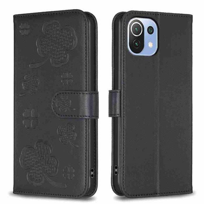 Funda para teléfono de cuero con relieve de cuatro hojas, For Xiaomi Mi 11 Lite, For Xiaomi Redmi Note 10 4G / 10S, For Xiaomi Redmi Note 10 Pro, For Xiaomi Poco M3, For Xiaomi Redmi K30S, For Xiaomi Mi 10T Lite, For Xiaomi Poco X3, For Xiaomi Redmi 9A...