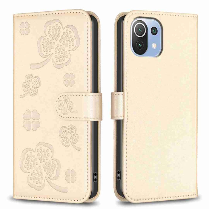 Funda para teléfono de cuero con relieve de cuatro hojas, For Xiaomi Mi 11 Lite, For Xiaomi Redmi Note 10 4G / 10S, For Xiaomi Redmi Note 10 Pro, For Xiaomi Poco M3, For Xiaomi Redmi K30S, For Xiaomi Mi 10T Lite, For Xiaomi Poco X3, For Xiaomi Redmi 9A...