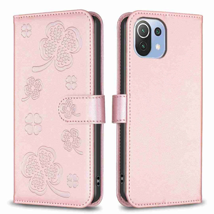 Funda para teléfono de cuero con relieve de cuatro hojas, For Xiaomi Mi 11 Lite, For Xiaomi Redmi Note 10 4G / 10S, For Xiaomi Redmi Note 10 Pro, For Xiaomi Poco M3, For Xiaomi Redmi K30S, For Xiaomi Mi 10T Lite, For Xiaomi Poco X3, For Xiaomi Redmi 9A...