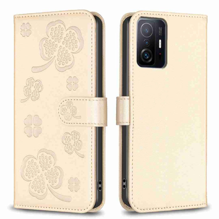 Funda para teléfono de cuero con relieve de cuatro hojas, For Xiaomi Poco C55 / Redmi 12C, For Xiaomi Redmi Note 12 Pro+ 5G Global, For Xiaomi Redmi Note 12 Pro 5G Global, For Xiaomi Redmi Note 12 5G Global, For Xiaomi 13 Lite 5G                       ...