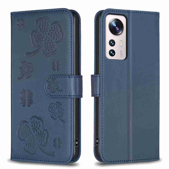 Funda para teléfono de cuero con relieve de cuatro hojas, For Xiaomi Poco C55 / Redmi 12C, For Xiaomi Redmi Note 12 Pro+ 5G Global, For Xiaomi Redmi Note 12 Pro 5G Global, For Xiaomi Redmi Note 12 5G Global, For Xiaomi 13 Lite 5G                       ...