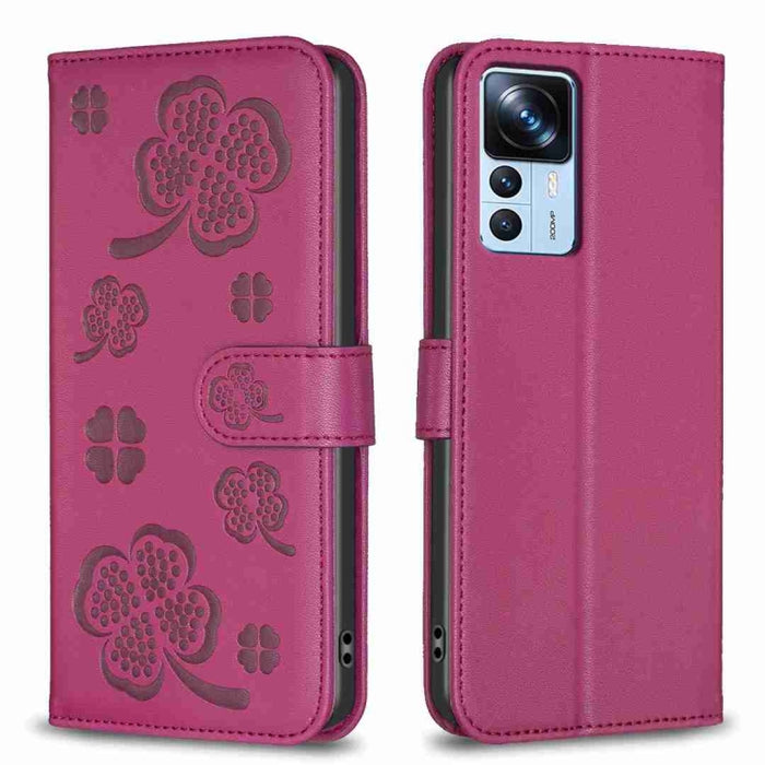 Funda para teléfono de cuero con relieve de cuatro hojas, For Xiaomi Poco C55 / Redmi 12C, For Xiaomi Redmi Note 12 Pro+ 5G Global, For Xiaomi Redmi Note 12 Pro 5G Global, For Xiaomi Redmi Note 12 5G Global, For Xiaomi 13 Lite 5G                       ...