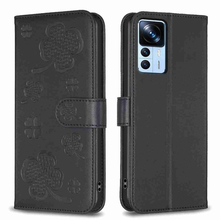 Funda para teléfono de cuero con relieve de cuatro hojas, For Xiaomi Poco C55 / Redmi 12C, For Xiaomi Redmi Note 12 Pro+ 5G Global, For Xiaomi Redmi Note 12 Pro 5G Global, For Xiaomi Redmi Note 12 5G Global, For Xiaomi 13 Lite 5G                       ...