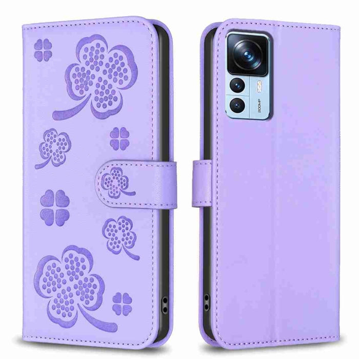 Funda para teléfono de cuero con relieve de cuatro hojas, For Xiaomi Poco C55 / Redmi 12C, For Xiaomi Redmi Note 12 Pro+ 5G Global, For Xiaomi Redmi Note 12 Pro 5G Global, For Xiaomi Redmi Note 12 5G Global, For Xiaomi 13 Lite 5G                       ...
