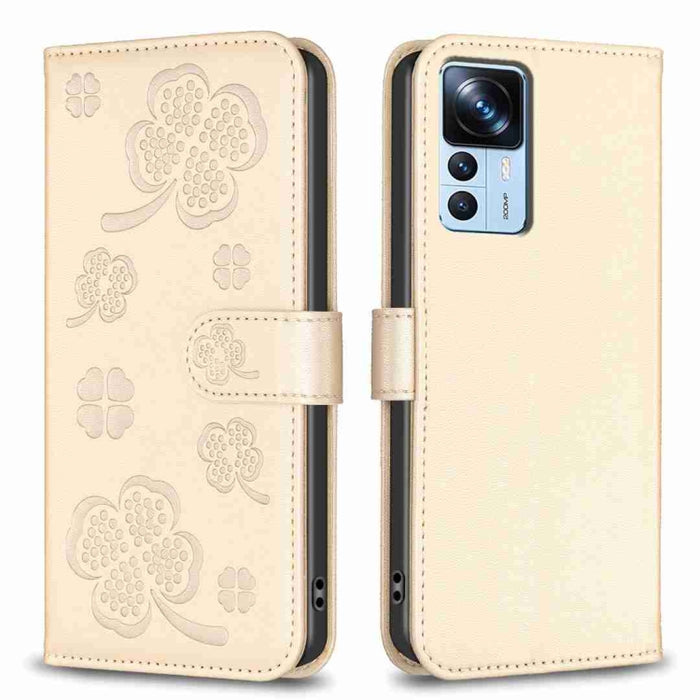 Funda para teléfono de cuero con relieve de cuatro hojas, For Xiaomi Poco C55 / Redmi 12C, For Xiaomi Redmi Note 12 Pro+ 5G Global, For Xiaomi Redmi Note 12 Pro 5G Global, For Xiaomi Redmi Note 12 5G Global, For Xiaomi 13 Lite 5G                       ...
