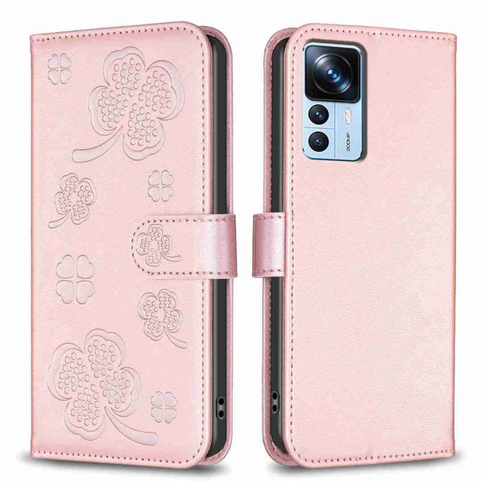 Funda para teléfono de cuero con relieve de cuatro hojas, For Xiaomi Poco C55 / Redmi 12C, For Xiaomi Redmi Note 12 Pro+ 5G Global, For Xiaomi Redmi Note 12 Pro 5G Global, For Xiaomi Redmi Note 12 5G Global, For Xiaomi 13 Lite 5G                       ...
